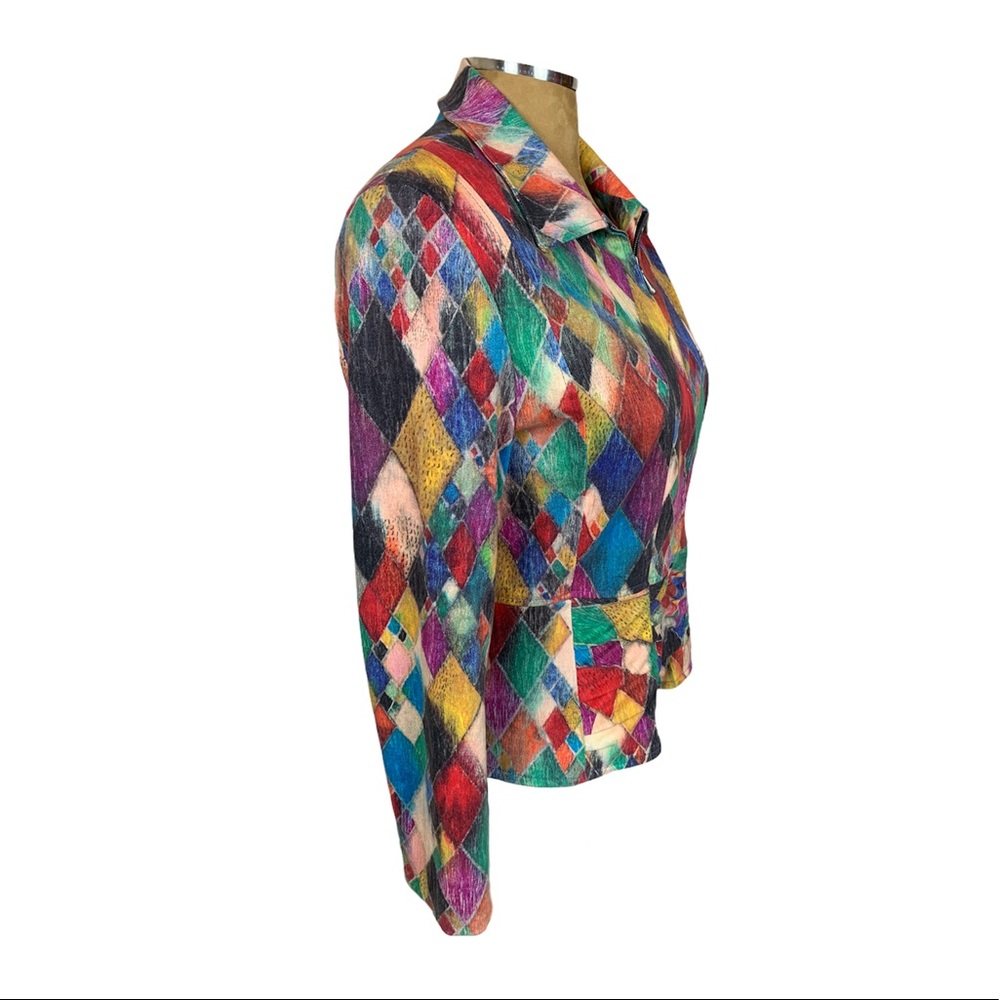 Canvasbacks Multicolor Diamond Block Blazer/Jacket - image 5